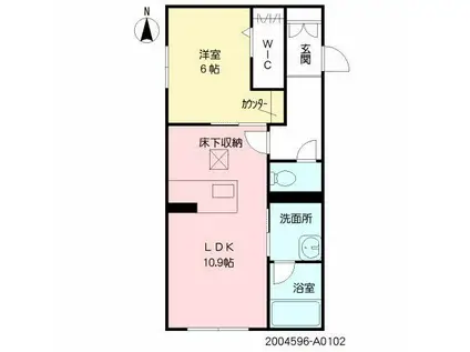 シャーメゾン 日向(1LDK/1階)の間取り写真