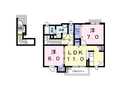 フォーリストベル プラス(2LDK/2階)の間取り写真