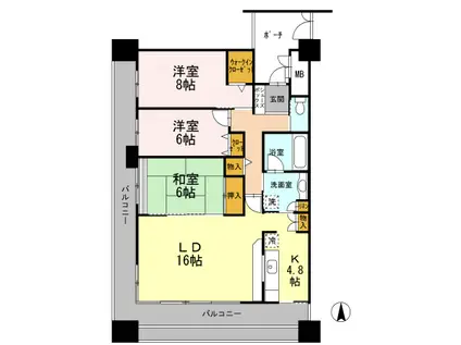 ディーグランセ泉野(3LDK/2階)の間取り写真