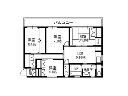 シルク館(4LDK/2階)の間取り写真