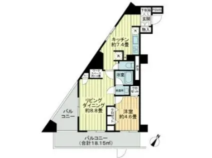 クレール芝(1LDK/3階)の間取り写真