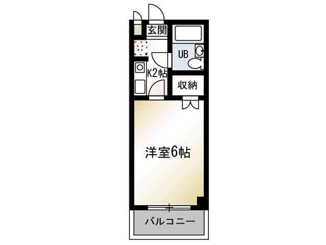 タチバナビル(1K/2階)の間取り写真