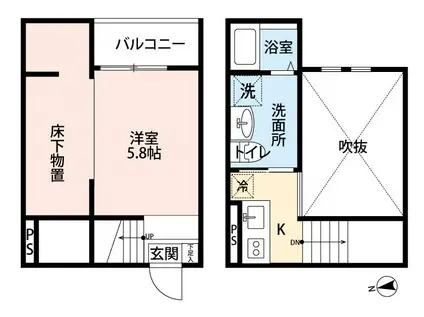 CUORESASASHIMA(1SK/1階)の間取り写真