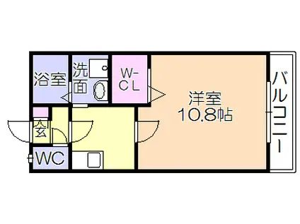 ＪＲ久大本線 御井駅 徒歩20分 3階建 築21年(1K/3階)の間取り写真