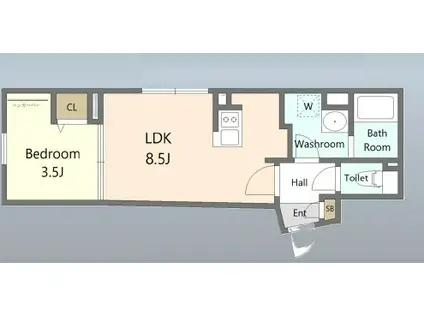 AGRACES小竹向原(1LDK/2階)の間取り写真
