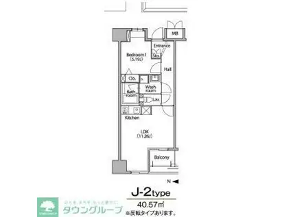 グラン・アベニュー栄(1DK/2階)の間取り写真