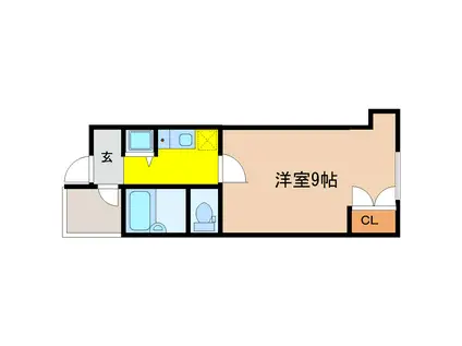 ヴァンデメール五橋(1K/3階)の間取り写真