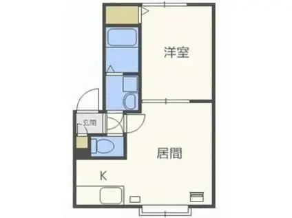 レモンハイツ篠路(1LDK/2階)の間取り写真