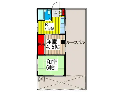 高木ビル(2K/3階)の間取り写真