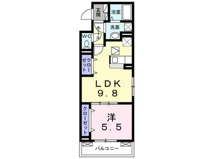 GRANDIO 春岡(1LDK/1階)の間取り写真