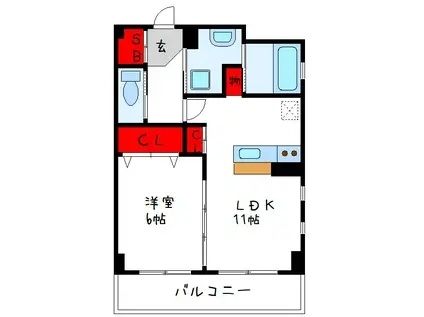 SKORD(1LDK/2階)の間取り写真