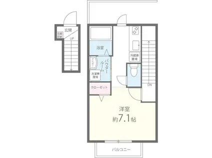 STUDIO NOIR(1K/2階)の間取り写真