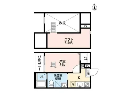 クレア露橋(1K/1階)の間取り写真