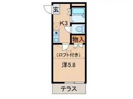 宮前第5マンション(1K/1階)の間取り写真