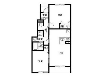 アスピリアBELL(2LDK/1階)の間取り写真