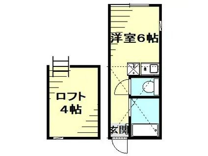 ユナイト下末吉サンヴィクトールの杜(ワンルーム/1階)の間取り写真