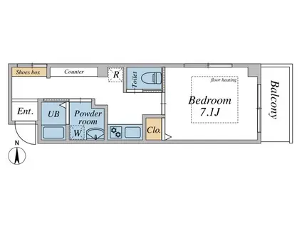 ROCCA SQUARE(1K/4階)の間取り写真