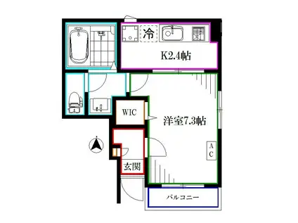メゾンソレイユ(1K/1階)の間取り写真