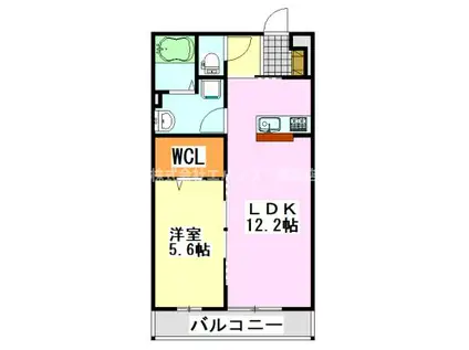 リブリ・アレイ浜野(1LDK/2階)の間取り写真