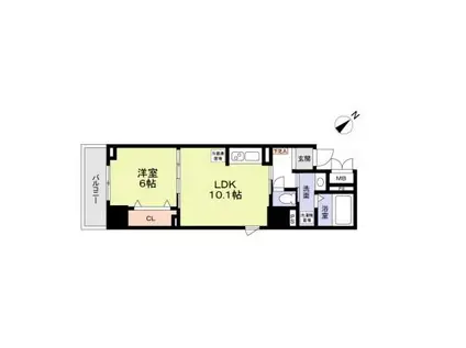 アーバン尾久(1LDK/6階)の間取り写真