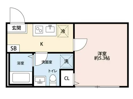 KEEP LAGOON桜ヶ丘 A棟(1K/1階)の間取り写真