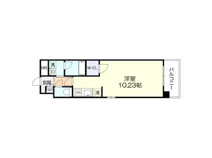 グランドールTM松戸(ワンルーム/1階)の間取り写真