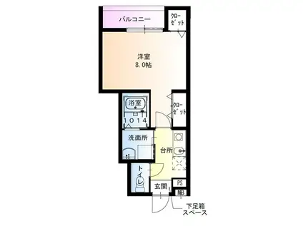 フジパレス住吉公園西(1K/3階)の間取り写真