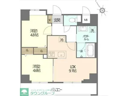 LEA HALE(2LDK/3階)の間取り写真