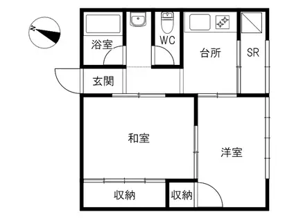 ポーロスハウス(2K/2階)の間取り写真