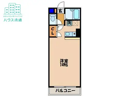 クオーレ中川(ワンルーム/2階)の間取り写真