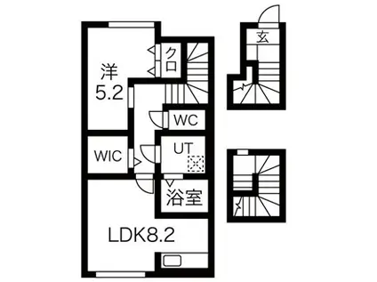 ヴァンクール天童(1LDK/3階)の間取り写真