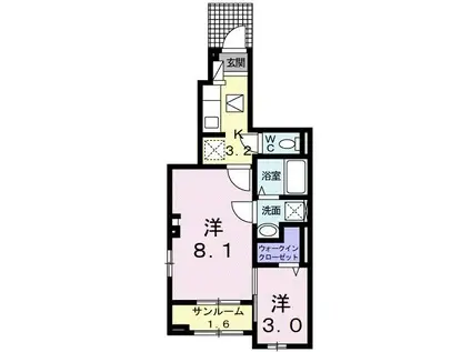 グラン・メゾン(1SK/1階)の間取り写真
