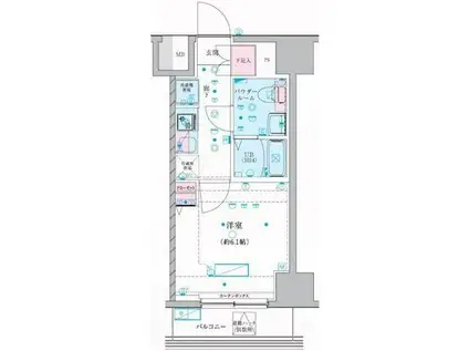 GENOVIAお花茶屋III(1K/12階)の間取り写真