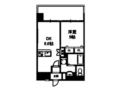 LUXE新大阪1(1LDK/7階)の間取り写真