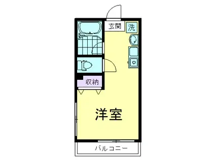 コーラルコート久米川弐番館(ワンルーム/1階)の間取り写真