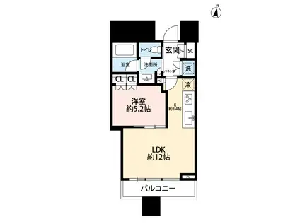 パークコート渋谷 ザ タワー(1LDK/3階)の間取り写真