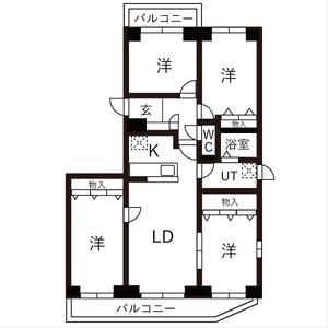 BRO北野(4LDK/7階)の間取り写真