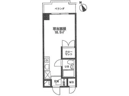 NKハイム(ワンルーム/2階)の間取り写真