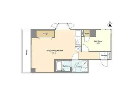 サウスコート阿佐谷(1LDK/6階)の間取り写真