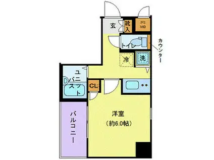 ガリシア大森(1K/8階)の間取り写真