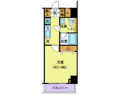 プレール・ドゥーク木場駅前(1K/10階)の間取り写真