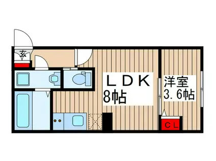 FINE COURT 与野(1LDK/3階)の間取り写真