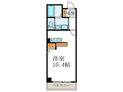 ハウゼ御所の杜(ワンルーム/1階)の間取り写真