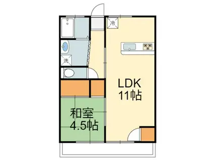 サンライズ(1LDK/2階)の間取り写真