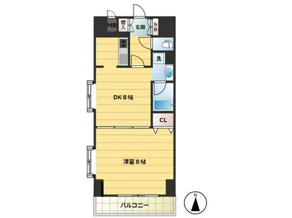 フローラル中葛西V(1DK/10階)の間取り写真