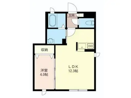 ビジュノーブル(1LDK/1階)の間取り写真