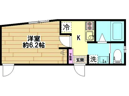 FERIOIV(1K/3階)の間取り写真