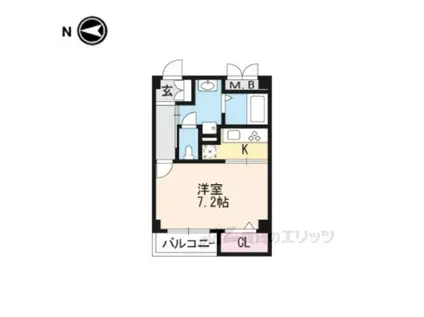 アルモニー琵琶湖(1K/1階)の間取り写真