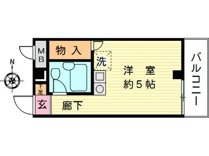 メコルト大倉山(ワンルーム/4階)の間取り写真