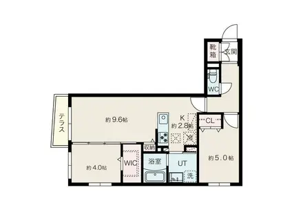 アルファスクエア平岸イースト(2LDK/2階)の間取り写真